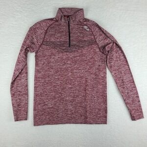 FILA Sport Sweater Mens Small Red Gray Heathered Running Fitted Performance Tech